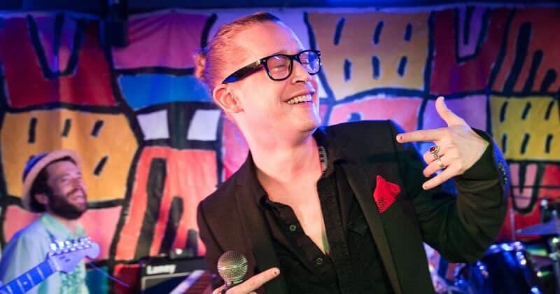 Actor Macaulay Culkin on stage as Special Guest in Cambridge, England