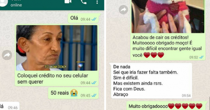 Ele errou o número na hora de colocar 50 reais de crédito no celular, mas recebeu grata surpresa