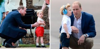Por que o príncipe William se agacha sempre que fala com o filho?