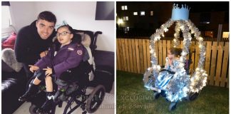 Pai transforma cadeira de rodas da filha em carruagem da Cinderela