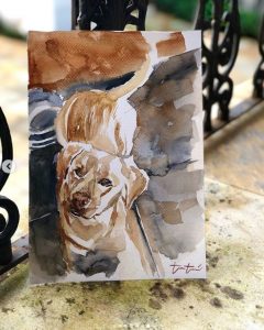 agrandeartedeserfeliz.com - Tatuador pinta retrato em aquarela em troca de ração para animais abandonados