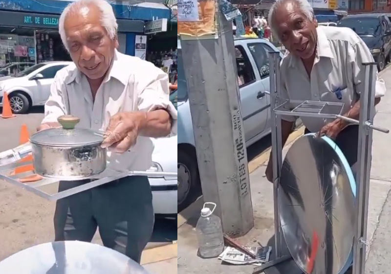 agrandeartedeserfeliz.com - Vovô inventor que nunca foi à escola cria fogão solar usando apenas materiais reciclados