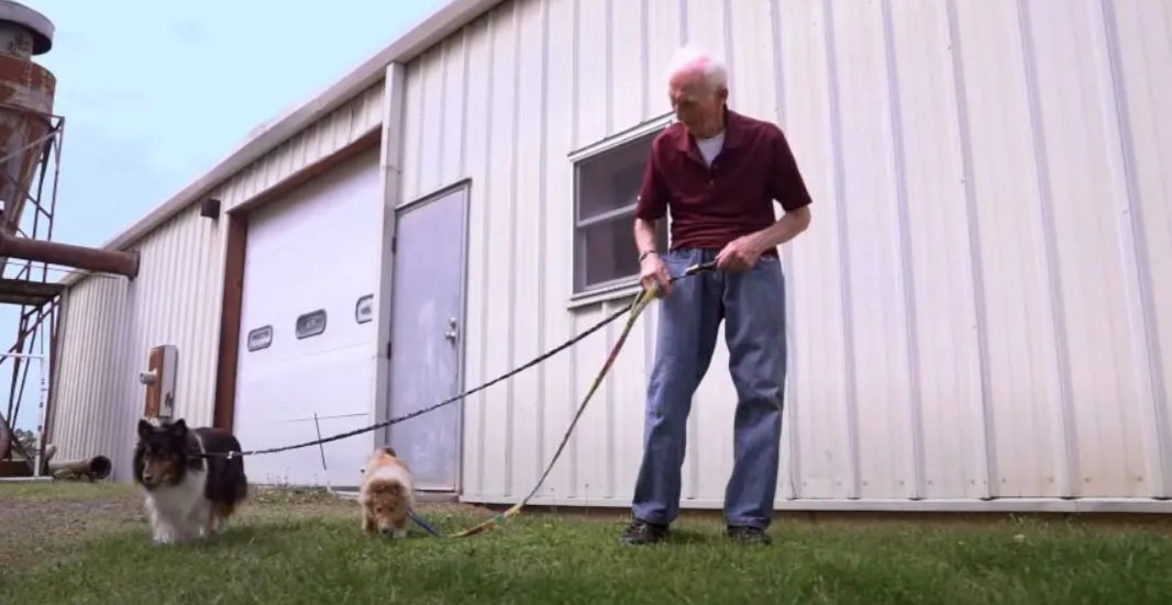 agrandeartedeserfeliz.com - Idoso de 92 anos usa tempo livre para construir carrinho para cães paraplégicos