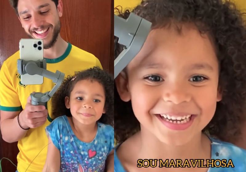 agrandeartedeserfeliz.com - Pai faz vídeo para empoderar filha de 5 anos que sofria bullying por ter cabelo cacheado: 'Você é linda'