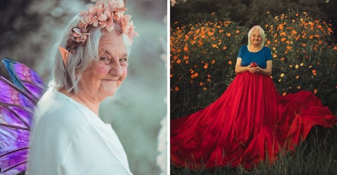 Vovó de 84 anos vira musa de neto fotógrafo e encarna princesas da Disney em ensaio