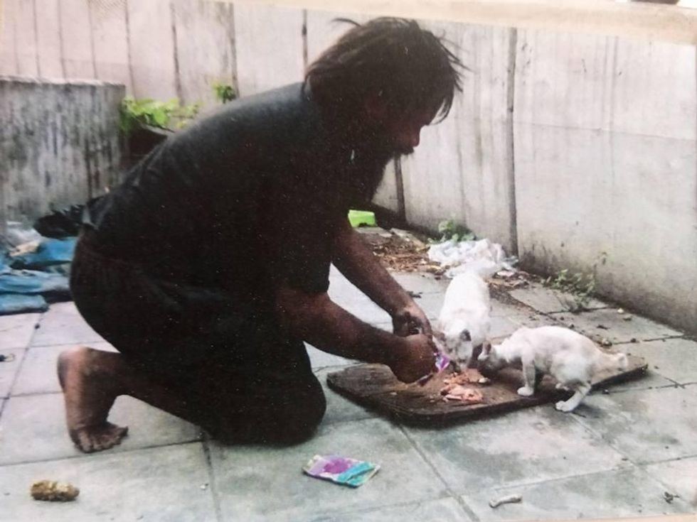 agrandeartedeserfeliz.com - Homem em situação de rua vende limões na rua para comprar ração para gatos abandonados
