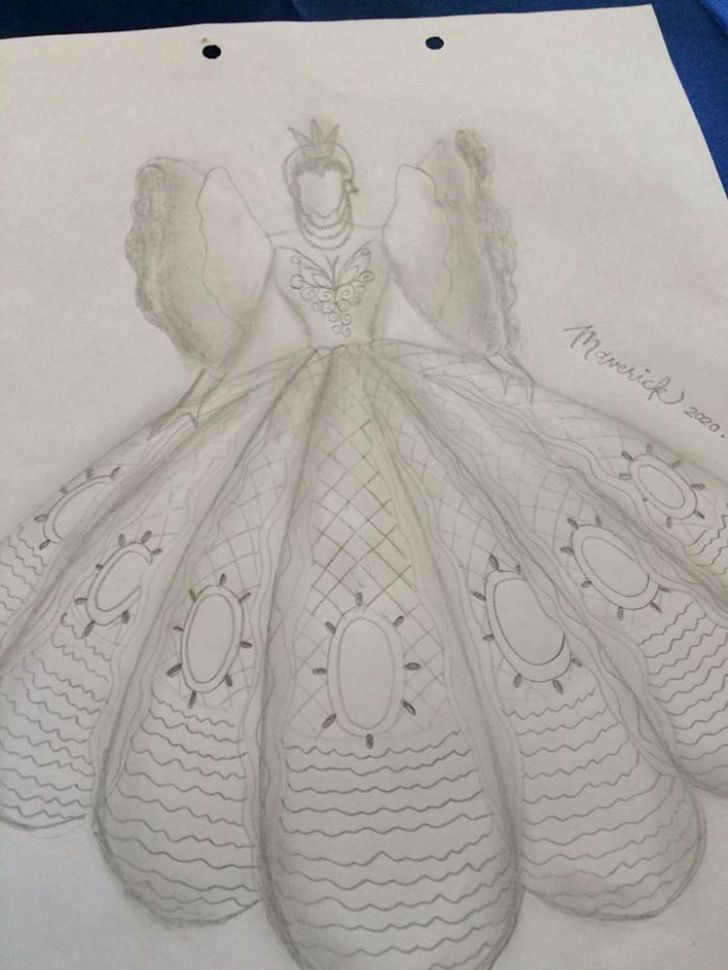 agrandeartedeserfeliz.com - Irmão desenha e confecciona vestido especial para irmã usar no baile de formatura da escola