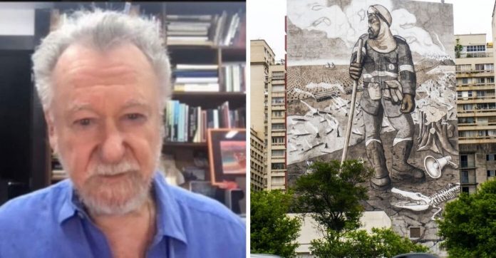 Grafite em SP que faz releitura de “O Lavrador de Café” é elogiado por filho de Portinari: ‘Extraordinário’