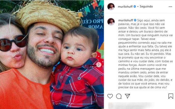 Antes de embarcar,  Marília Mendonça pediu por mensagem a Murilo Huff  que cuidasse do filho