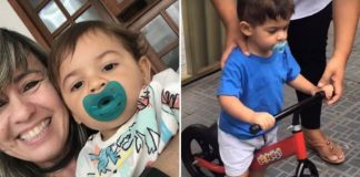 Mãe de Murilo Huff posta vídeo fofo do neto andando de bicicleta – assista
