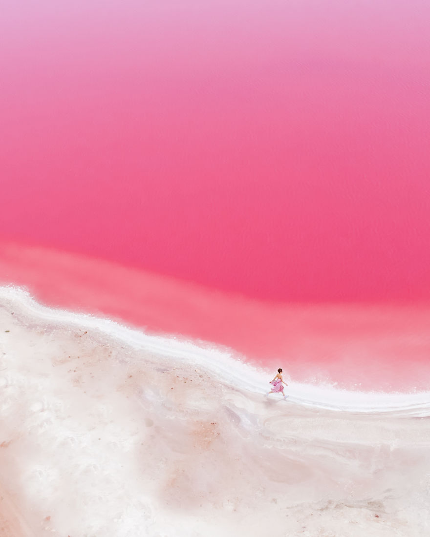 agrandeartedeserfeliz.com - Fotógrafo captura imagens impressionantes da Lagoa Pink Hutt, na Austrália; veja fotos