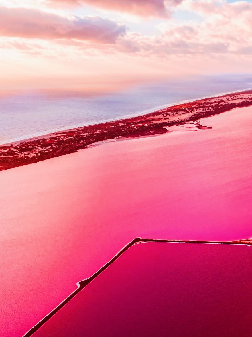 agrandeartedeserfeliz.com - Fotógrafo captura imagens impressionantes da Lagoa Pink Hutt, na Austrália; veja fotos