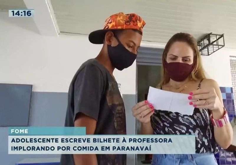 agrandeartedeserfeliz.com - Estudante que escreveu bilhete implorando por comida à professora ganha vaquinha no Paraná