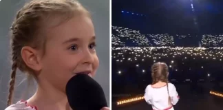Menina que viralizou cantando “Let it Go” em abrigo emociona estádio lotado após fugir da Ucrânia