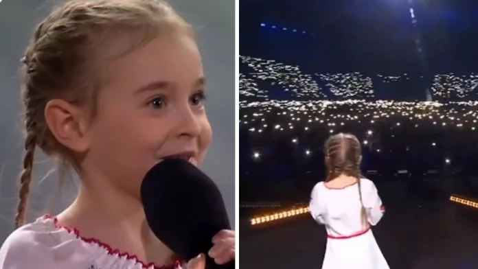 Menina que viralizou cantando “Let it Go” em abrigo emociona estádio lotado após fugir da Ucrânia