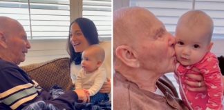 Vovô com Alzheimer que passou meses em silêncio conhece a neta e diz “Eu Te Amo” [VIDEO]