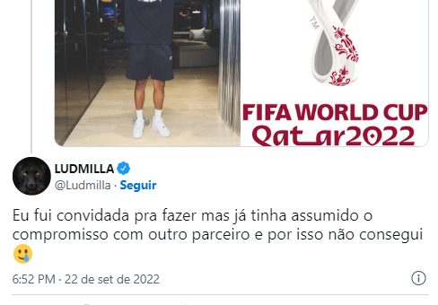 agrandeartedeserfeliz.com - Ludmilla recusa convite para cantar música oficial da Copa do Mundo do Catar