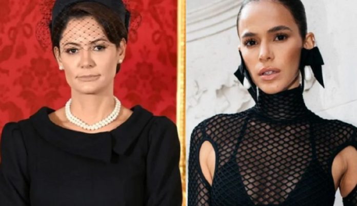 Com look hollywoodiano, Bruna Marqueezine é chamada de “feia e vulgar” por Michelle Bolsonaro