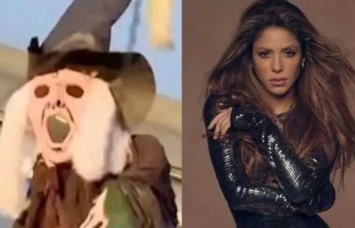 Shakira coloca “uma bruxa” apontada para a frente da casa da mãe de Piqué e viraliza
