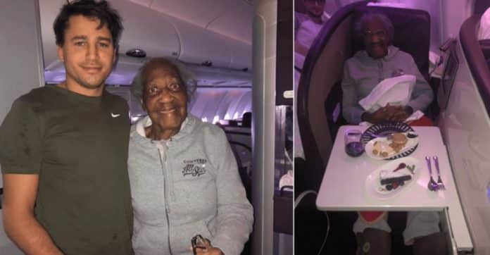 Passageiro gentil concede seu assento na 1ª classe para realizar sonho de idosa de 88 anos