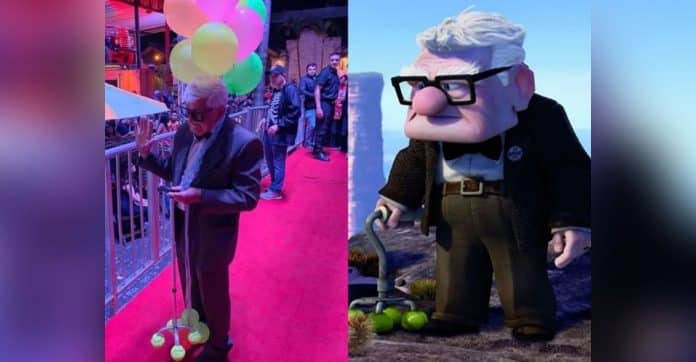 Vestido de “Carl Fredricksen”, idoso de 90 anos vence concurso de fantasias e conquista legião de fãs em SP